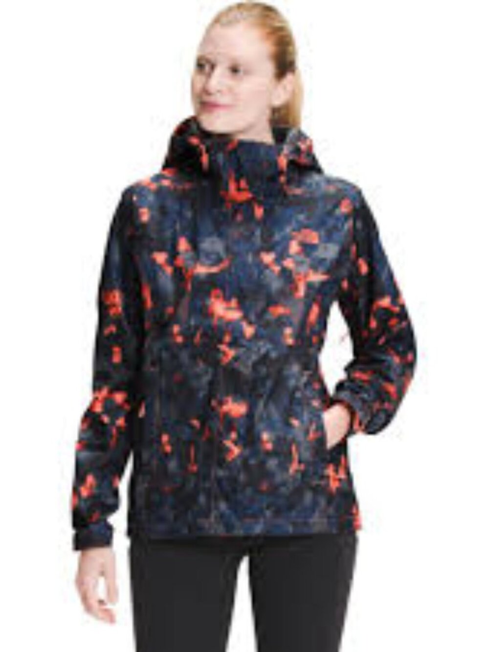 The North Face Venture Navy Floral Hooded Jacket  Women Size XS